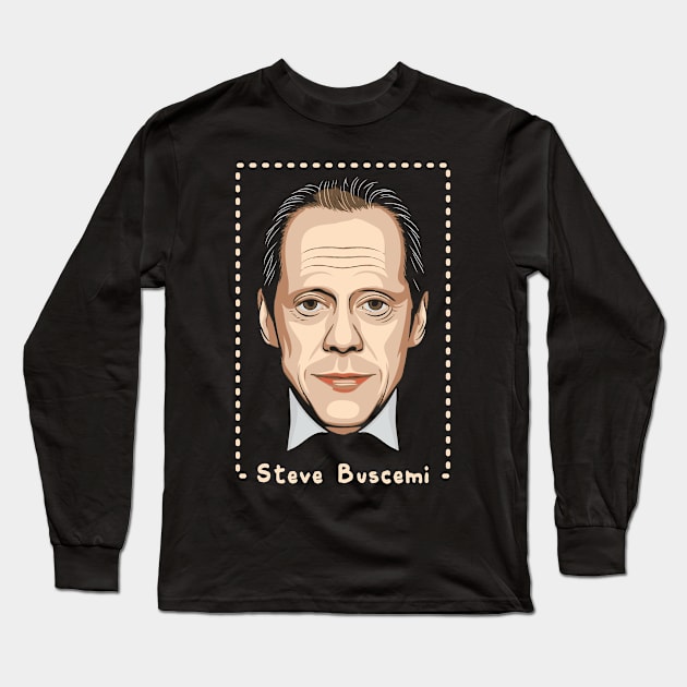 Steve Buscemi Vintage Fan Art Long Sleeve T-Shirt by Trendsdk